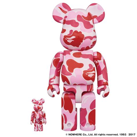 【新品】abc Berbrick 100％ And 400％ Set Pink ピンク ベアブリック 当選済 A Bathing Ape ア ベイシング エイプ Bape 新品 国内正規品の落札