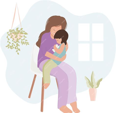 Mamae Com Bebe No Colo Desenho - Uma jovem mãe com um bebê nos braços a mãe segura a criança no colo ...