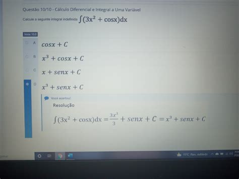 Apol Cálculo Diferencial Cálculo Diferencial E Integral A Uma Variável