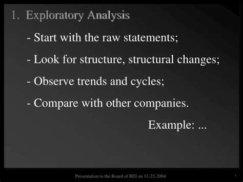 PPT - 1. Exploratory Analysis PowerPoint Presentation, free download ... 