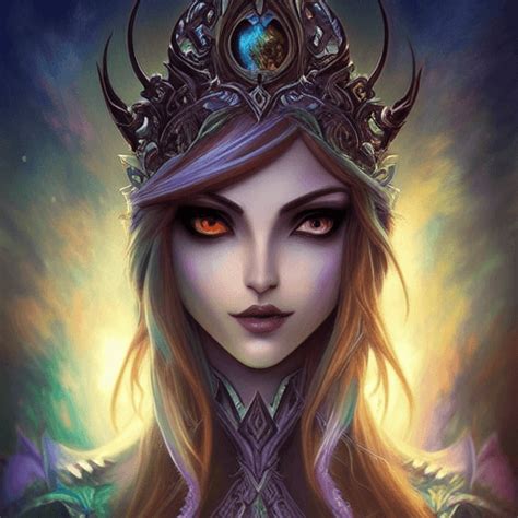 Night Elf Face World Of Warcraft Fine Art · Creative Fabrica