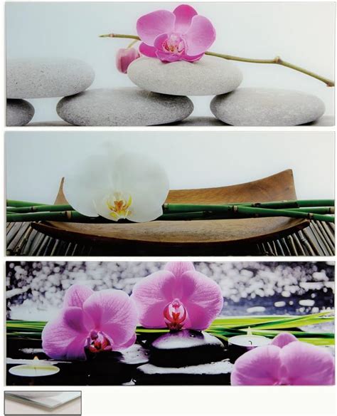 3er Set Wandbild Aus Glas Hochwertige Glasbilder Orchideen Wellness