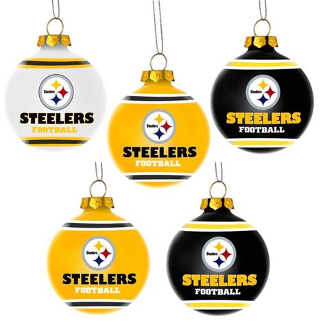 Forever Collectibles NFL 5-Pack Shatterproof Ball Ornaments, Pittsburgh ...