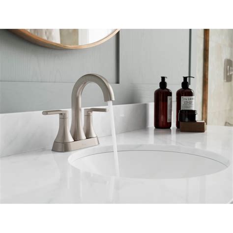 Pfister Vaneri Spot Defense Brushed Nickel 4 In Centerset 2 Handle Watersense Bathroom Sink