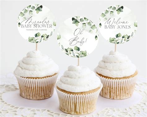 Cupcake Toppers Baby Shower Cupcake Toppers Printable Etsy Uk