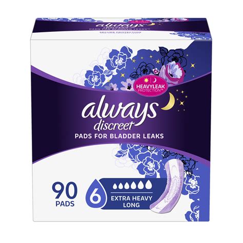 Always Discreet Incontinence Pads For Women Extra Heavy Long Length