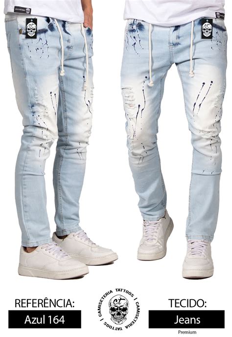 Promoção de Kit 2 Calças Jeans Premium Masculinas Skinny ESCOLHA AS