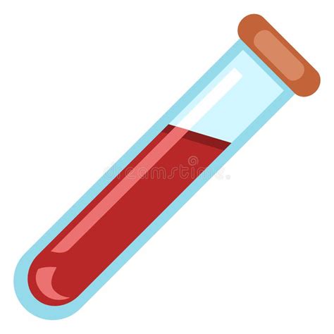 Vector Single Icon Glass Vial With Bloodchemical Lab Glassware