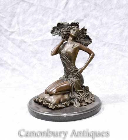 French Art Deco Bronze Nude Female Figurine By Colinet