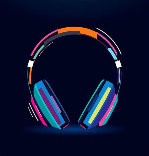 Premium Vector Headphones From Multicolored Paints Abstract Colorful