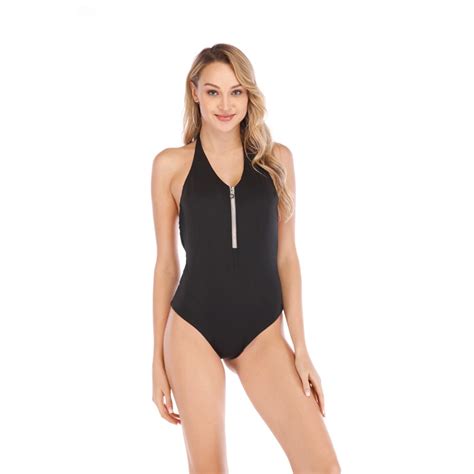 One Piece Sexy Zipper Solid Backless One Piece Bikini China Swimwear And Women Swimwear Price