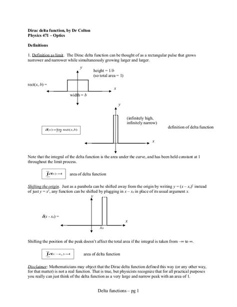 Signal And System Dirac Delta Functions 1