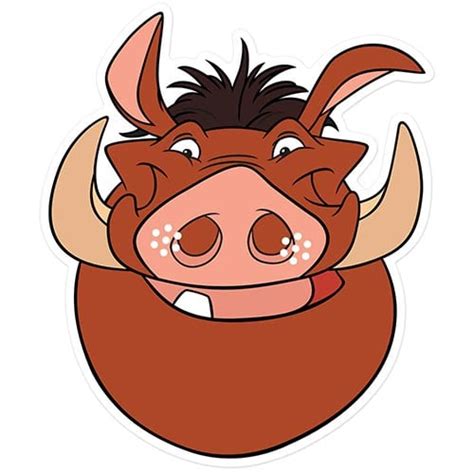 Pumbaa Disney Lion King Cardboard Face Mask Partyrama