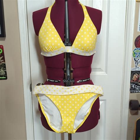 Victoria S Secret Swim Victorias Secret Yellow Polka Dot Bikini