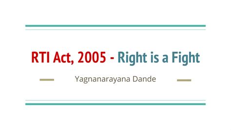 Right To Information Act 2005 Ppt