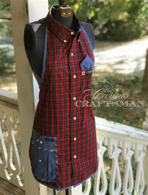 Curiouscraftsman Upcycled Mens Dress Shirt Apron In Fashion