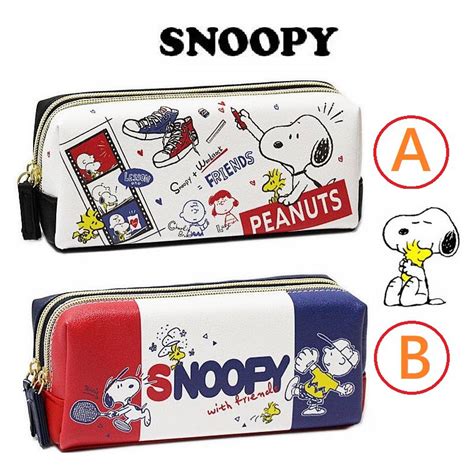 【彩購屋】現貨 日本進口 Snoopy 史努比 雙拉鍊 筆袋 萬用包 收納包 蝦皮購物