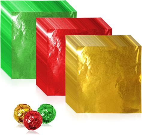 Wowagoga Foil Candy Wrappers 6x6 Inches Gold Aluminum