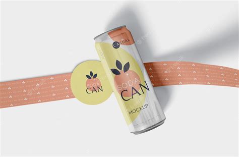 Premium Psd Tin Can For Beverage Packaging Mockup