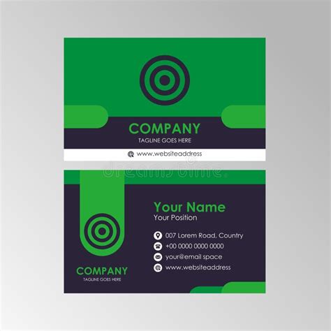 Simple Flat Abstract Green Business Card Design Template Vector Stock