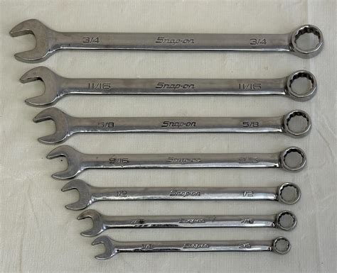 Snap On Tools 7 Piece SAE 12 Point Combination Wrench Set OEX EBay