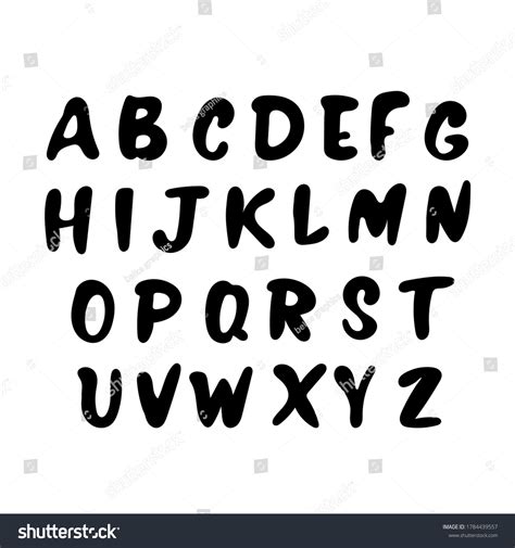 Vektor Stok English Alphabet Handwritten Capital Letters Tanpa Royalti