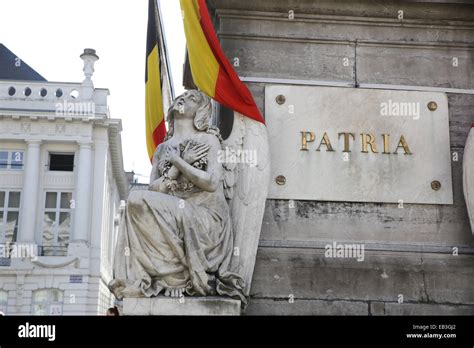 brussels patria statue belgium Stock Photo - Alamy