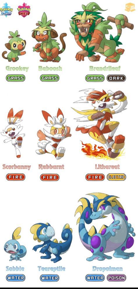 Pokemon Starters Evolution Chart