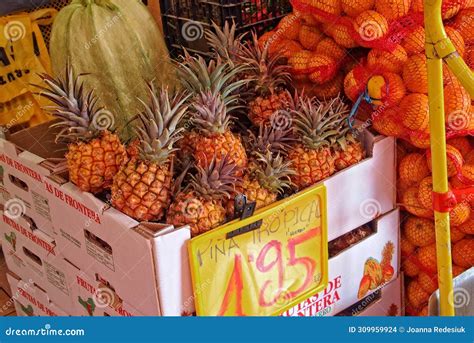 Vegetables And Fruits On A Market Stall In Spain Editorial Stock Image