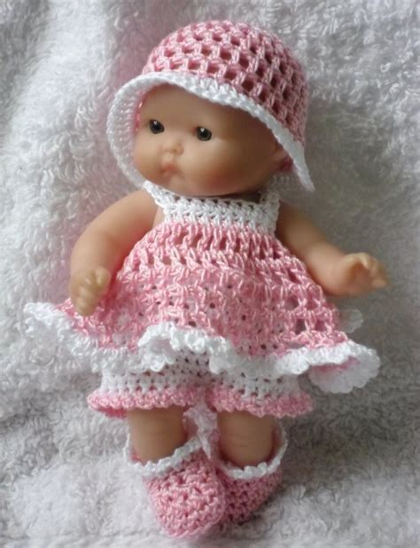 Crochet Pattern For Berenguer Inch Baby Doll Dress Etsy