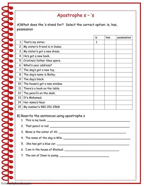 Apostrophes and possession worksheets | K5 Learning - Worksheets Library