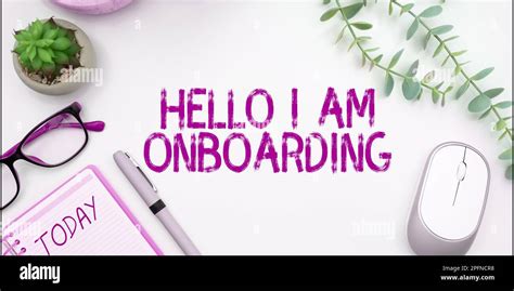 Hand Writing Sign Hello I Am Onboarding Conceptual Photo Action