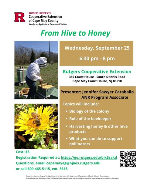 From Hive To Honey An Intro To Honeybees Beekeeping Rutgers