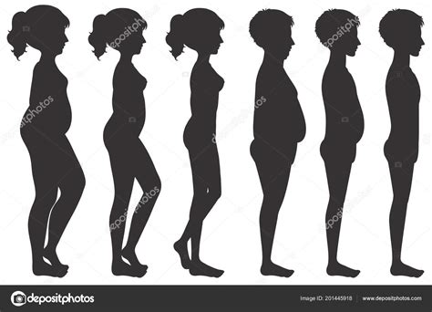 Siluetas De Personas En Silueta Sobre Fondo Blanco Vector De Stock