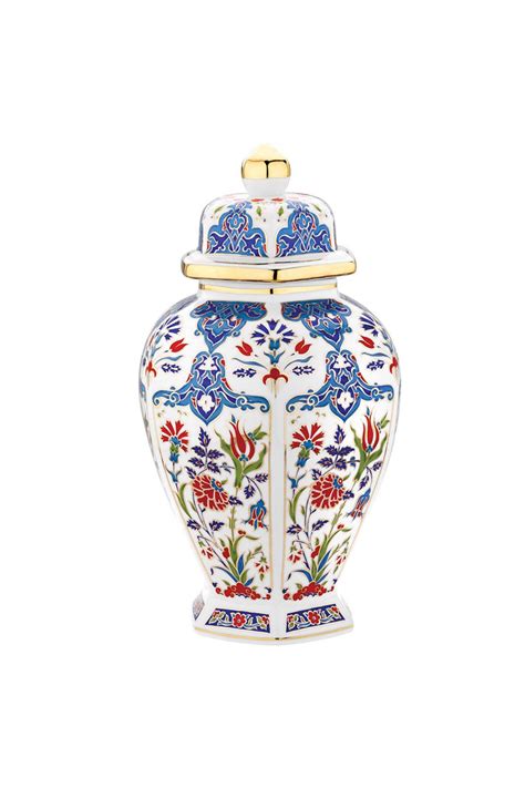 Kutahya Porselen Sir Jar 30 Cm.Hand Decor 415