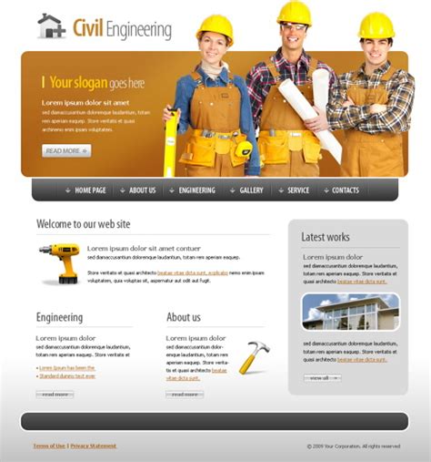 Civil Engineering Website Template Construction Engineering