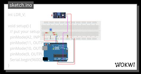 LDR With LED Wokwi ESP32 STM32 Arduino Simulator