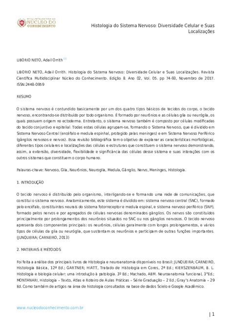 Pdf Diversidade Celular E Suas Localizações Revista Científica