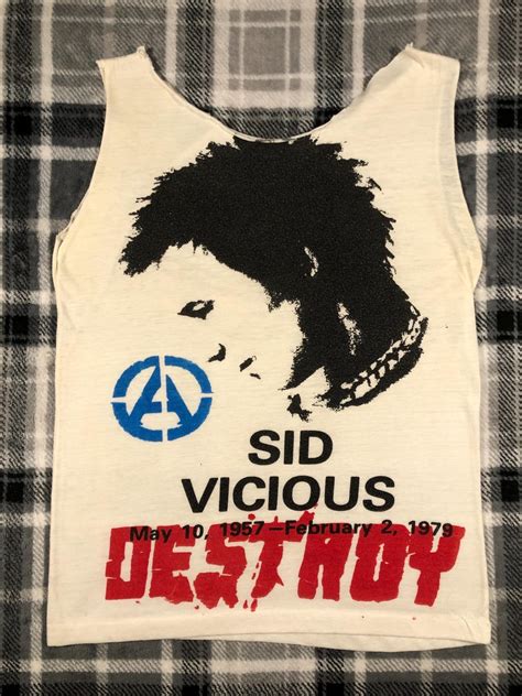 Sid Vicious Vintage 80s Destroy Sex Pistols English Punk Rock Band