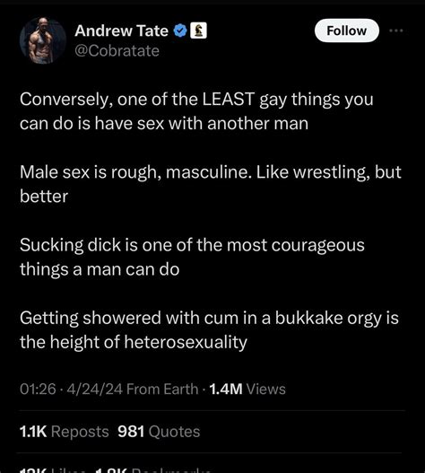 Andrew Tate Defines Heterosexuality R Totallyrealtweets