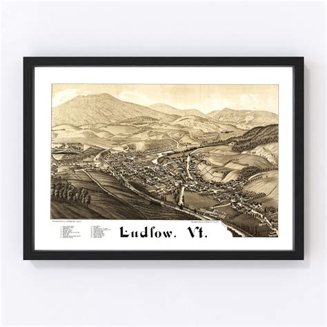 Vintage Map of Ludlow, Vermont 1885 by Ted's Vintage Art