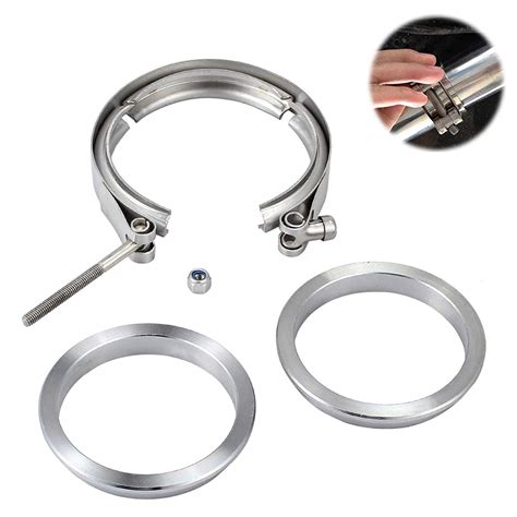 3 Inch 76mm Stainless Steel V Band Clamp And Flat Flange Kit Exhaust