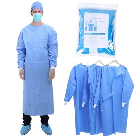 Disposable Isolation Gowns Blue Level Sms Gsm Non Woven Material