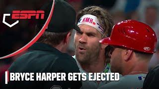 Bryce Harper Ejected After Throwing Bat And Helmet Mlb On Espn By