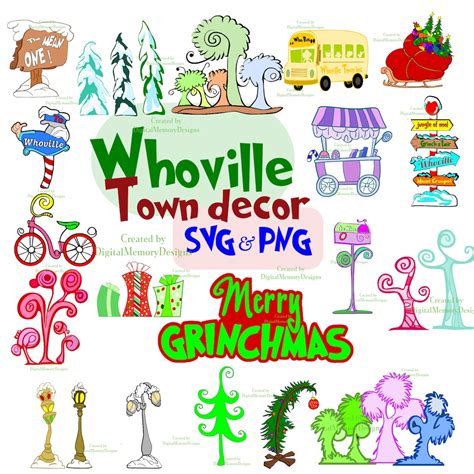 Whoville Christmas Trees Town Decorations Svg Png Bundle Etsy Canada