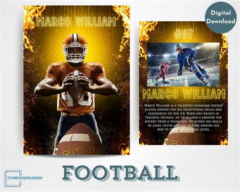 Football Trading Card Template Trading Card Template Canva Template