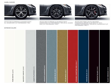 Infiniti Paint Codes & Color Charts