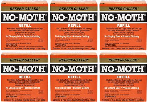 No Moth Closet Hanger Moth Cake Refills 6 Pack Non Odorous Moth