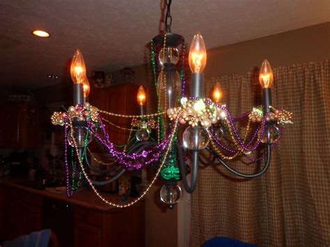 Chandelier Decked Out For Mardi Gras Mardi Gras Decorations