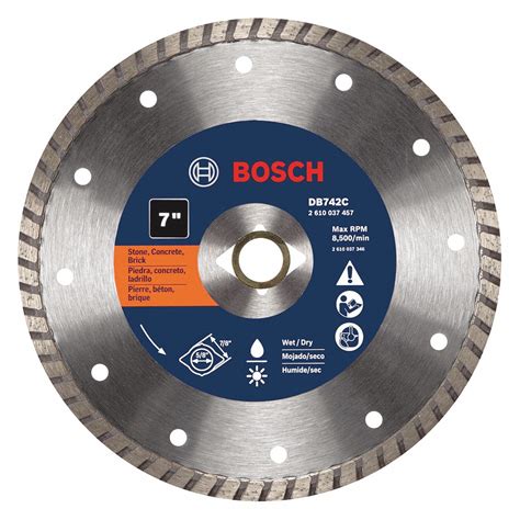 BOSCH 7 In Blade Dia 7 8 In Arbor Size Diamond Saw Blade 44M034